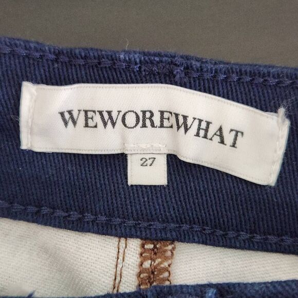 WeWoreWhat Women's Navy and Brown Plaid Jeans Size 27 NWT Icon Jeans Plaid - Picture 9 of 11